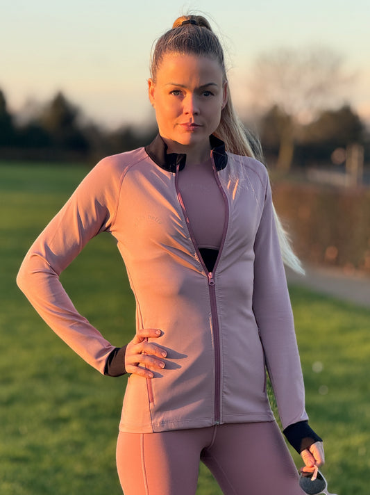 'She Is Ready' Workout Jacket in Guave